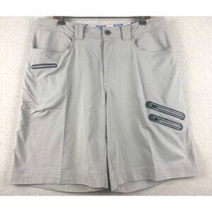 Lululemon Athletica Men's Beige‎ Cargo Shorts Size 38 With Zipper Pockets